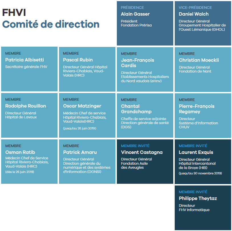 Comité de direction de la FHVi en 2019