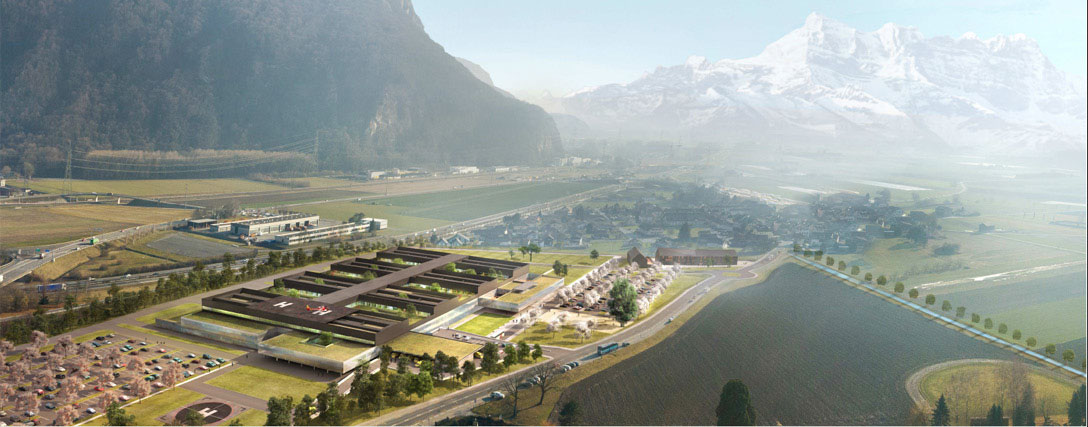 Image du futur site de l'hôpital Riviera-Chablais, 2011